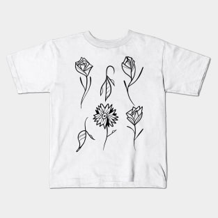 Minimalist Flowers Kids T-Shirt